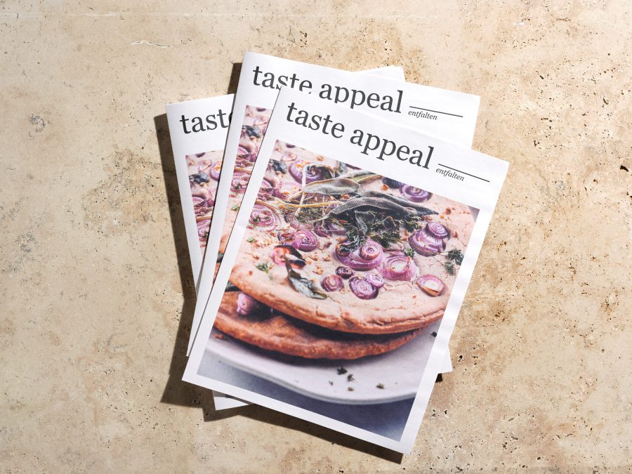 TASTE APPEAL– Cover von Ausgabe "entfalten" übereinander gelegt